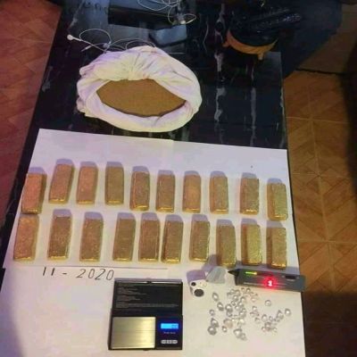 Gold Dore Bar Weighed